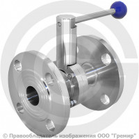 Затвор нержавеющий дисковый поворотный фланцевый Ду-40 (1 1/2") Ру-10 с нержавеющим диском NK-DZf40/4