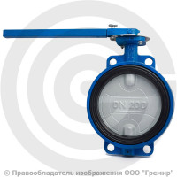 Затвор дисковый поворотный межфланцевый Ду-200 Ру-10 EPDM с чугунным диском ЛМЗ 32ч1р