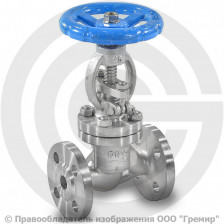 Клапан запорный нержавеющий фланцевый Ду-40 Ру-40 (Т<250°С) 15нж22нж Китай