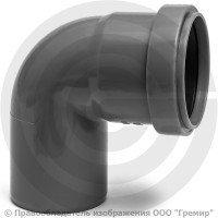 Отвод PP-H серый Дн 50 87гр б/нап в/к Ostendorf HT HTB