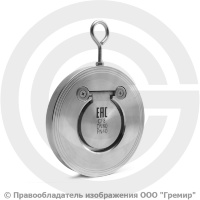Клапан обратный одностворчатый нержавеющий AISI 304 межфланцевый Ду-80 (3") Ру-40 (Т<150°С) NK-CSD80/4