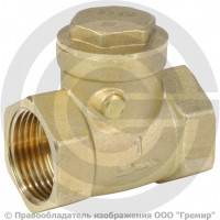 Клапан обратный поворотный латунный Ду-40 (1 1/2") Ру-25 ВР (ВН) (Т<100°С) латунь Aquasfera 3003