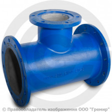 Тройник фланцевый ТФ Ду 250-100 (L=600-250) ВЧШГ с ЦПП цинк+AL ГОСТ ISO 2531-2012