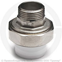 Муфта PP-R комбинированная разъемная белая НР (НАР) Дн 75-2 1/2" VALFEX