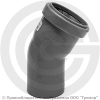 Отвод PP-H серый Дн 50 30гр б/нап в/к RTP (РосТурПласт) 2