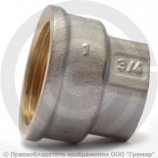 Муфта латунная переходная ВР (ВН) Ду 50-32 (2"- 1 1/4") никель Aquasfera