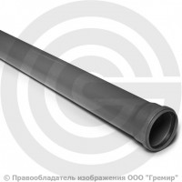 Труба НПВХ (ПВХ) канализационная серая Дн 50х3,2 безнапорная L=1,5м в/к ТУ 6-19-307-86 Агригазполимер