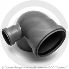Отвод PP-H с выходом левый серый Дн 110-50 45гр б/нап в/к RTP (РосТурПласт) 2