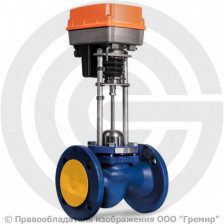Клапан запорно-регулирующий односедельный чугунный фланцевый Ду-25 Ру-16 Kvs=6.3 м3/ч с электроприводом 3-х позиционным TSL-1600-25-1-230-IP67 230В TRV Теплосила