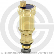 Воздухоотводчик автоматический латунный Ду-15 (1/2"-3/8") Ру-10 НР (НАР) прямой с отсечным клапаном SantechSystems