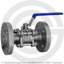 Кран нержавеющий AISI 316 (CF8M) трехсоставной фланцевый Ду-25 Ру-16 полнопроходной Benarmo