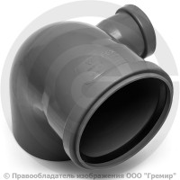 Отвод PP-H с выходом правый серый Дн 110-50 45гр б/нап в/к RTP (РосТурПласт) 2