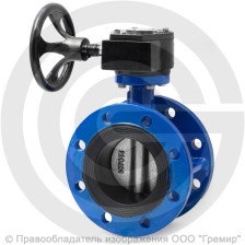 Затвор чугунный поворотный фланцевый с редуктором Ду-200 Ру-16 EPDM с чугунным диском ABRA BUV-FL226