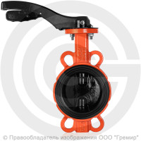 Затвор дисковый поворотный межфланцевый с рукояткой Ду-200 Ру-16 EPDM с чугунным диском Helver VBS-111