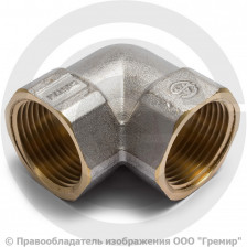 Уголок (угольник) латунный ВР (ВН) Ду-50 (2") никель Aquasfera