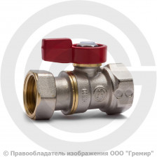 Кран латунный Ду-15 (1/2") Ру-16 ВР-Накидная гайка флажок Giacomini R251