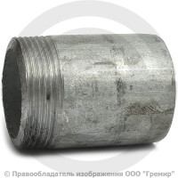 Резьба стальная оцинкованная удлиненная L=60мм Ду-40 (1 1/2") КАЗ